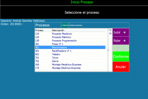 pantalla táctil maquinaria