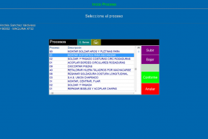 erp maquinaria captura Tactil datos Inicio de Proceso