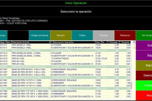 ERP CAPTURA DATOS PANTALLA TACTIL INICIO OPERACION INDUSTRIA PRODUCCION ESTRUCTURA METALICA