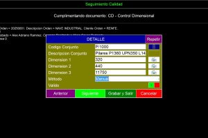 ERP CAPTURA DATOS PANTALLA TACTIL SEGUIMIENTO CALIDAD DOCUMENTOS INDUSTRIA PRODUCCION