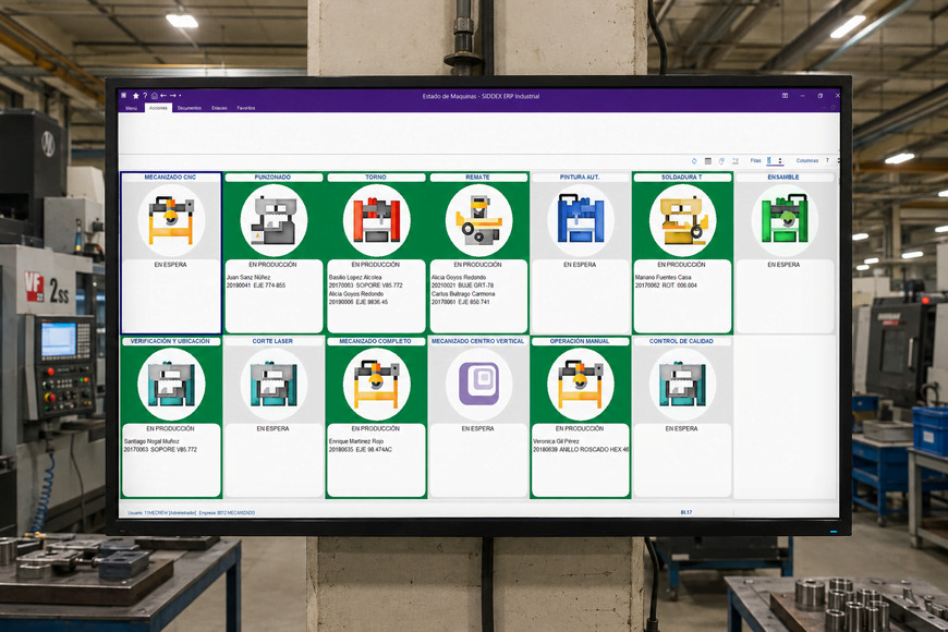 Mantenimiento industrial digitalizado con estado de máquinas en tiempo real
